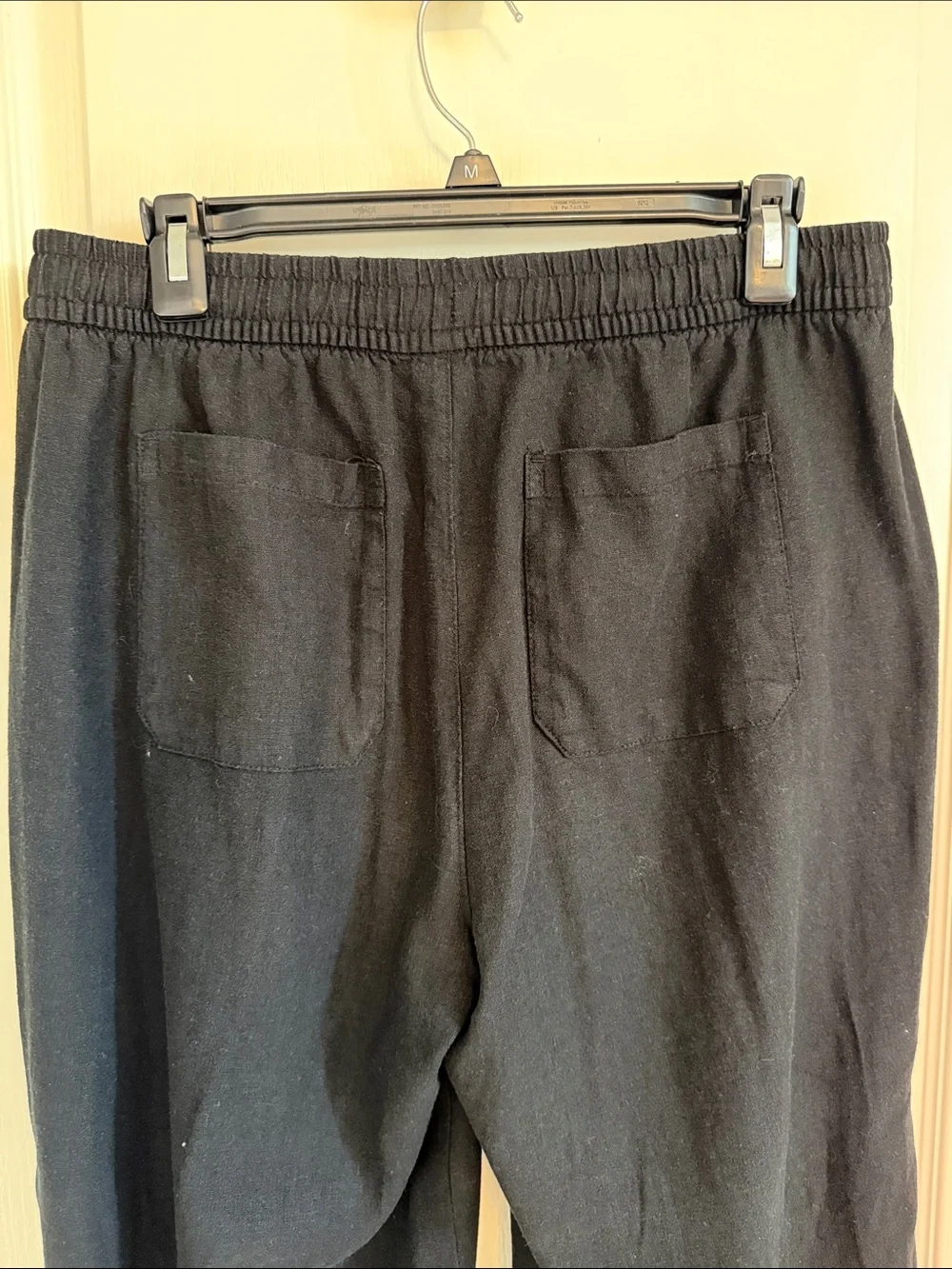Old Navy High-Waisted Linen-Blend Wide-Leg Pants Black Jack